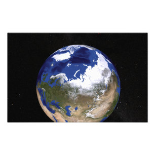 Uitzicht van de aarde waarop het Arctisch gebied t Foto Afdruk