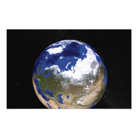 Uitzicht van de aarde waarop het Arctisch gebied t Foto Afdruk (Voorkant)