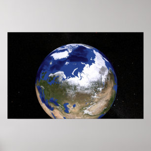 Uitzicht van de aarde waarop het Arctisch gebied t Poster