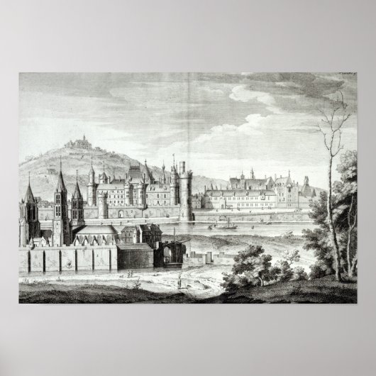 Uitzicht van de Abbey Saint-Germain-des-Pres Poster (Voorkant)