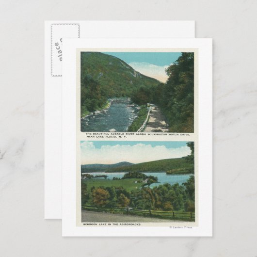 Uitzicht van de Abruikbare rivier en het Schonmeer Briefkaart (Voorkant / Achterkant)