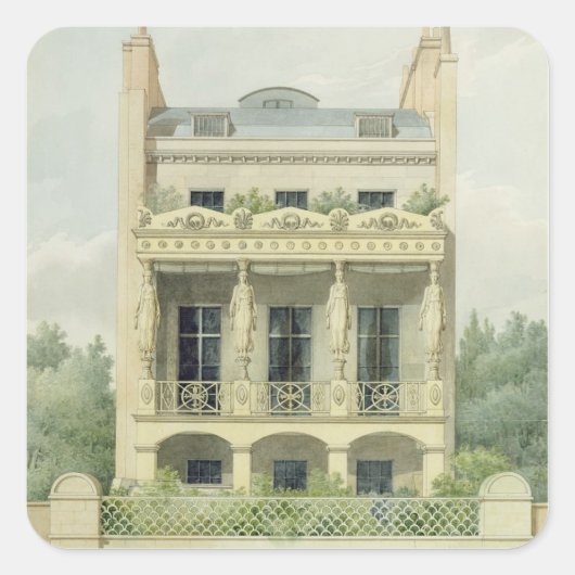 Uitzicht van de achterkant van Henry Phillip Hope' Vierkante Sticker (Voorkant)