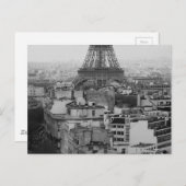 Uitzicht van de Aerial Black and White van Parijs Briefkaart (Voorkant / Achterkant)