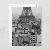 Uitzicht van de Aerial Black and White van Parijs Briefkaart (Voorkant / Achterkant)