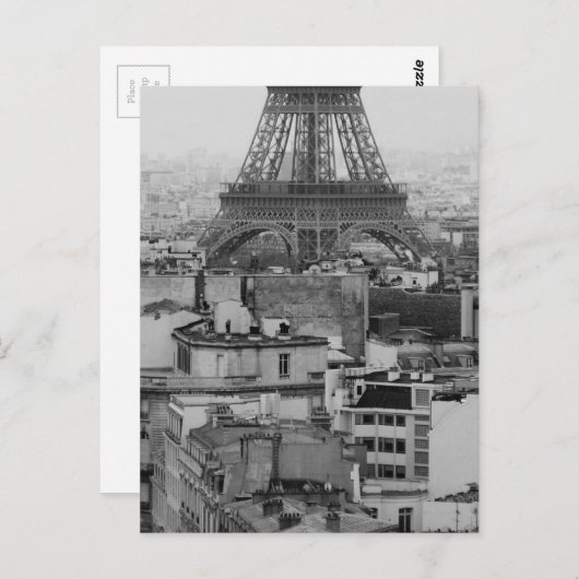 Uitzicht van de Aerial Black and White van Parijs Briefkaart (Voorkant / Achterkant)