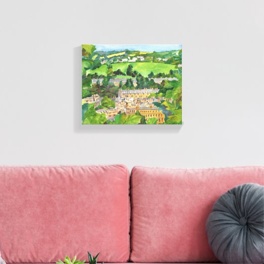 Uitzicht van de Afdrukken van het Canvas van de Wa (Insitu (Woonkamer))