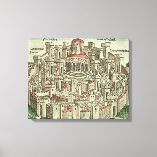 Uitzicht van de afgeroepen stad Jeruzalem met T Canvas Afdruk (Voorkant)