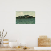 Uitzicht van de Alcatraz-eilanden en de gevangenis Poster (Keuken)