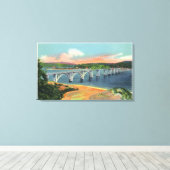 Uitzicht van de Alsea Bay Bridge Canvas Afdruk (Insitu (Houten vloer))