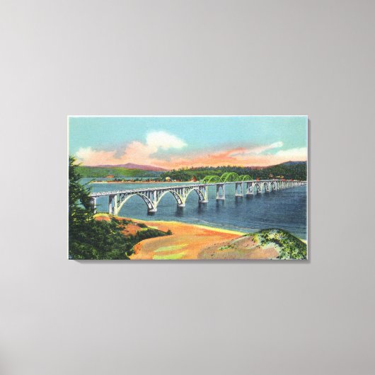 Uitzicht van de Alsea Bay Bridge Canvas Afdruk (Voorkant)