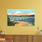 Uitzicht van de Alsea Bay Bridge Canvas Afdruk (Insitu (Woonkamer))