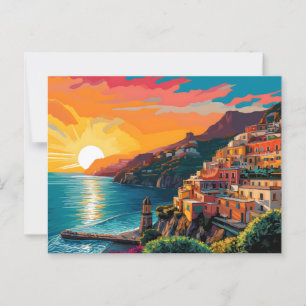 Uitzicht van de Amalfikust Italië Briefkaart