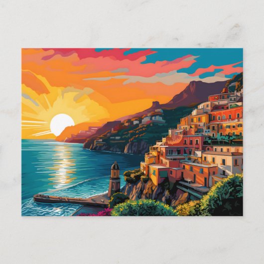 Uitzicht van de Amalfikust Italië Briefkaart (Voorkant)
