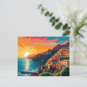 Uitzicht van de Amalfikust Italië Magneet Feestdagenkaart (Staand voorkant)