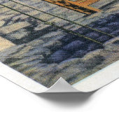 Uitzicht van de Amerikaanse, Britse en Franse vlag Poster (Hoek)