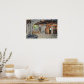 Uitzicht van de Amerikaanse, Britse en Franse vlag Poster (Keuken)