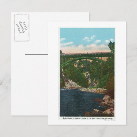 Uitzicht van de Amerikaanse Hoedbrug, route 9 Briefkaart (Voorkant / Achterkant)