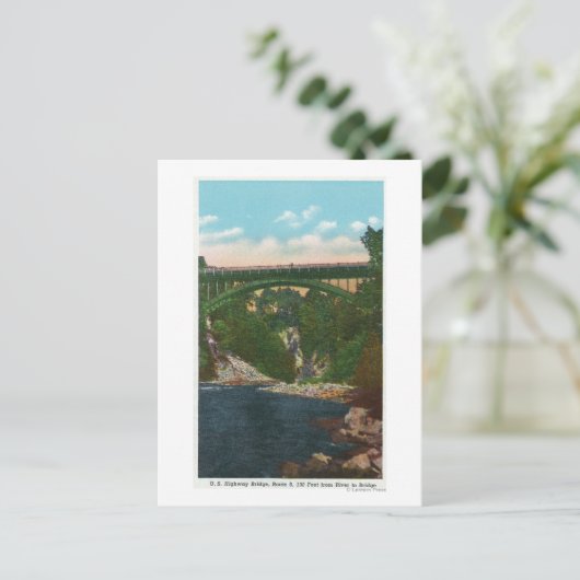 Uitzicht van de Amerikaanse Hoedbrug, route 9 Briefkaart (Staand voorkant)