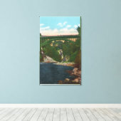 Uitzicht van de Amerikaanse Hoedbrug, route 9 Canvas Afdruk (Insitu (Houten vloer))