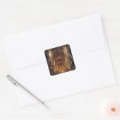 Uitzicht van de appel met de Christus Pantocrator Vierkante Sticker (Envelop)