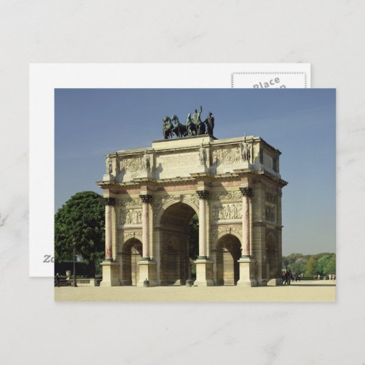 Uitzicht van de Arc de Triomphe du Carrousel Briefkaart (Voorkant / Achterkant)