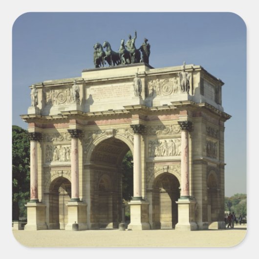 Uitzicht van de Arc de Triomphe du Carrousel Vierkante Sticker (Voorkant)