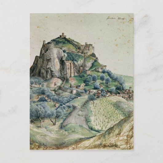 Uitzicht van de Arco-vallei in Tirol, 1495 Briefkaart (Voorkant)