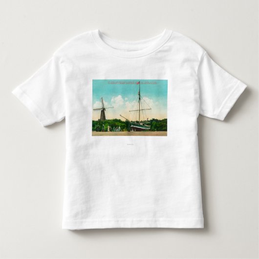 Uitzicht van de Arctische Sloop van Amundsen Kinder Shirts (Voorkant)