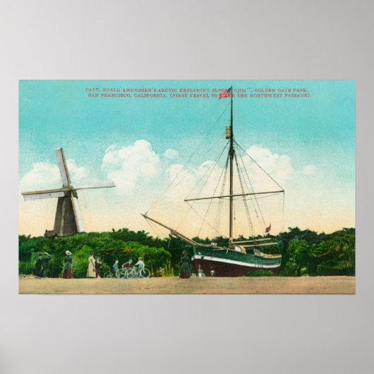 Uitzicht van de Arctische Sloop van Amundsen Poster (Voorkant)
