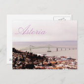 uitzicht van de Astoria Column Astoria-Megler Brid Briefkaart (Voorkant / Achterkant)