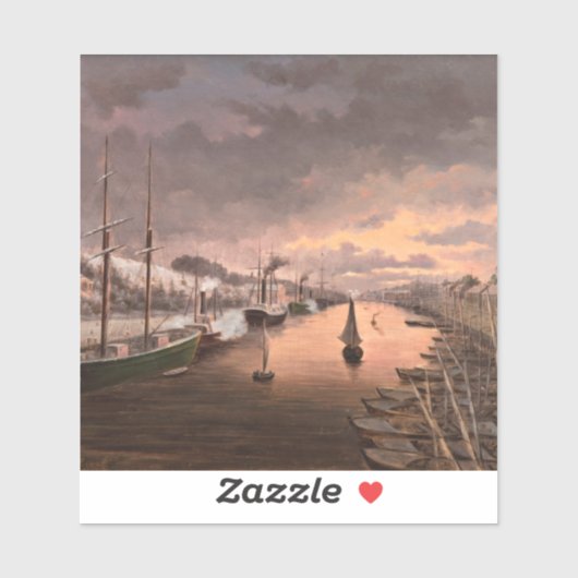 Uitzicht van de Aura in Turku Sticker (Vel)