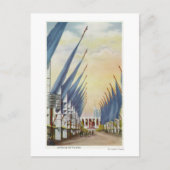 Uitzicht van de Avenue of Flags, Wereldbeurs 1934 Briefkaart (Voorkant)