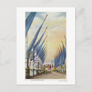 Uitzicht van de Avenue of Flags, Wereldbeurs 1934 Briefkaart