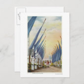 Uitzicht van de Avenue of Flags, Wereldbeurs 1934 Briefkaart (Voorkant / Achterkant)
