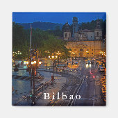 Uitzicht van de avond Bilbao. Magneet (Voorkant)