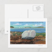 Uitzicht van de baai en de balanssteen van de Fran Briefkaart (Voorkant / Achterkant)