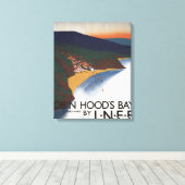 Uitzicht van de baai en het Poster van Cliffs Canvas Afdruk (Insitu (Houten vloer))