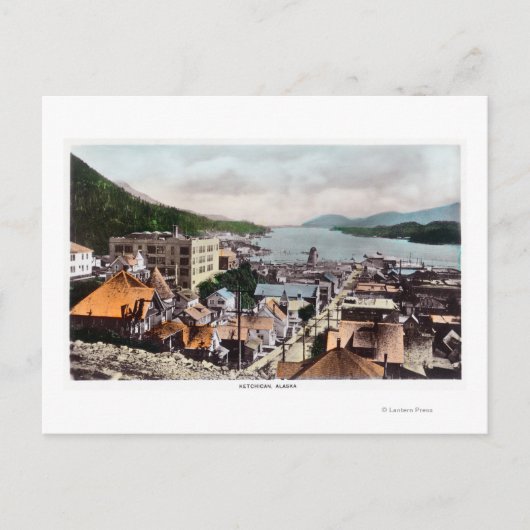 Uitzicht van de baai van de stad Ketchikan, AK Briefkaart (Voorkant)