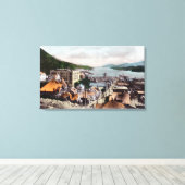 Uitzicht van de baai van de stad Ketchikan, AK Canvas Afdruk (Insitu (Houten vloer))