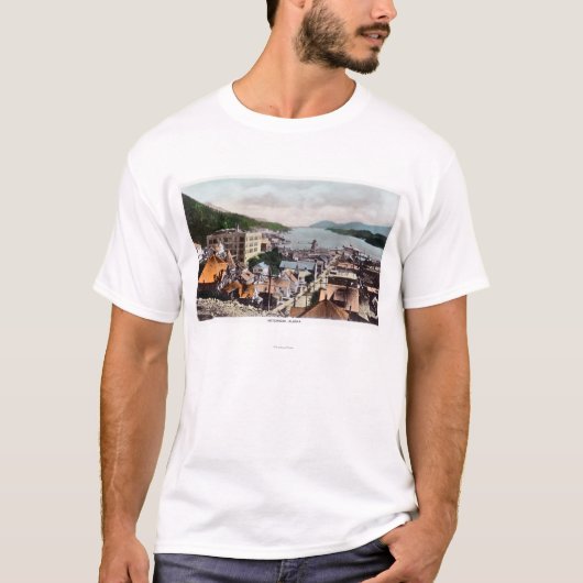 Uitzicht van de baai van de stad Ketchikan, AK T-shirt (Voorkant)