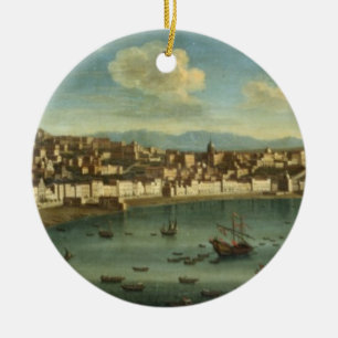 Uitzicht van de baai van Napels uit de baai van Ch Keramisch Ornament