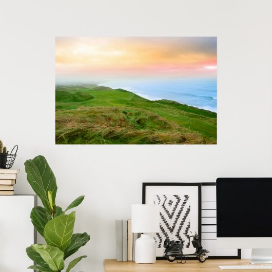 uitzicht van de Ballybunion verbindt golfbaan Poster (Thuiskantoor)