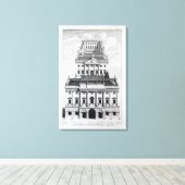 Uitzicht van de Bank of England Canvas Afdruk (Insitu (Houten vloer))