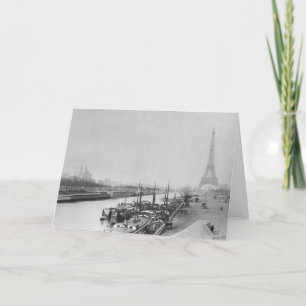 Uitzicht van de banken van de Seine en de Eiffel Kaart