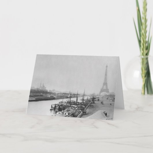 Uitzicht van de banken van de Seine en de Eiffel Kaart (Voorkant)