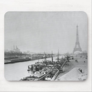 Uitzicht van de banken van de Seine en de Eiffel Muismat