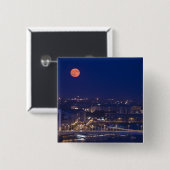 Uitzicht van de Basis van de Visserij naast Matyas Vierkante Button 5,1 Cm (Voorkant /achterkant)