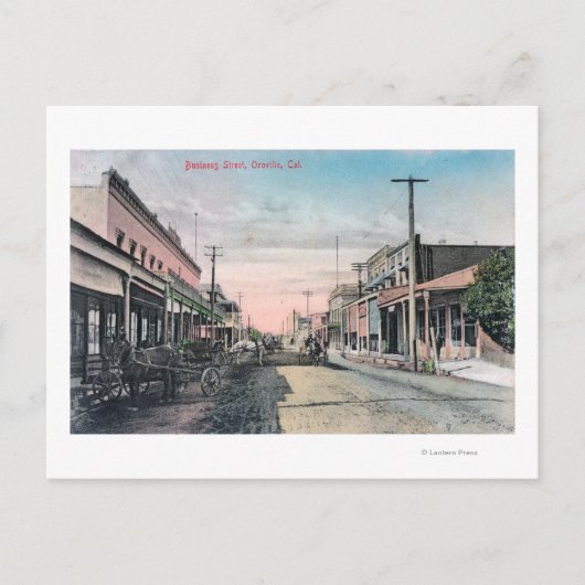 Uitzicht van de bedrijfsafdeling met paardenwagens briefkaart (Voorkant)