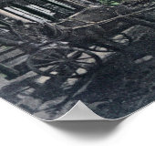 Uitzicht van de bedrijfsafdeling met paardenwagens poster (Hoek)