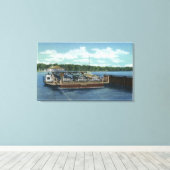 Uitzicht van de Bemus Point en Stow Ferry Canvas Afdruk (Insitu (Houten vloer))